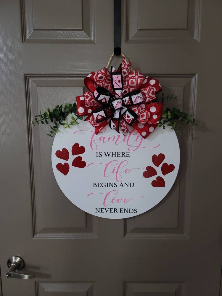 Valentine's or everyday door hanger, door decor, Everyday, door hanger, wood door hanger