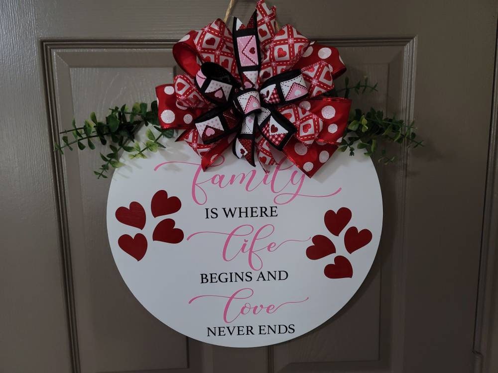 Valentine's or everyday door hanger, door decor, Everyday, door hanger, wood door hanger