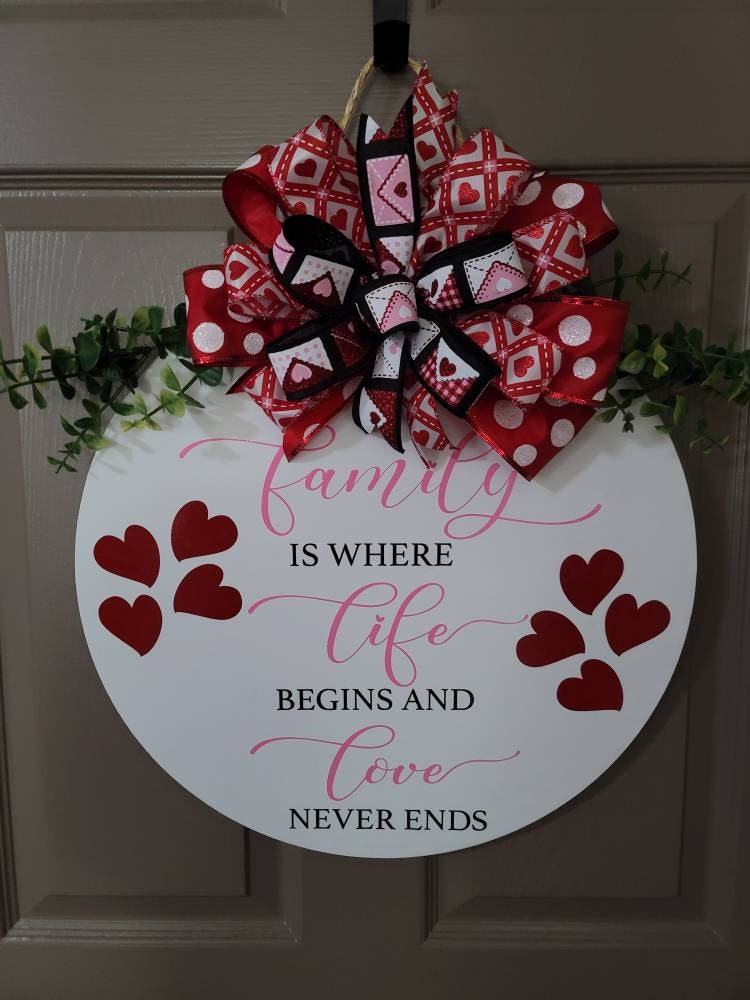 Valentine's or everyday door hanger, door decor, Everyday, door hanger, wood door hanger