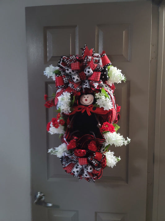 Ladybug swag, Spring, Summer, swag, wreath, seasonal wreath